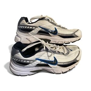 Nike Men's White and Navy Athletic Shoes 8.5